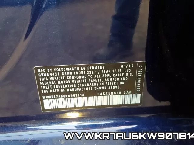 WVWKR7AU6KW907814 фото 2