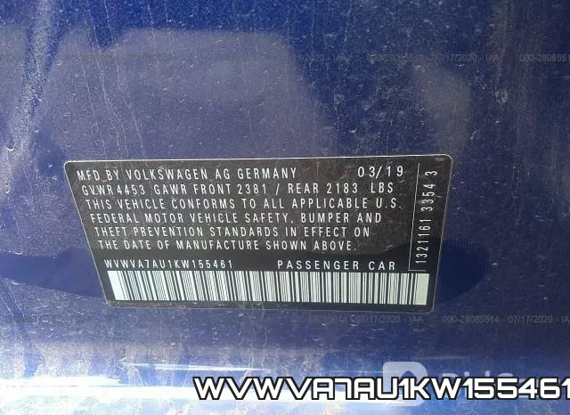 WVWVA7AU1KW155461 фото 10
