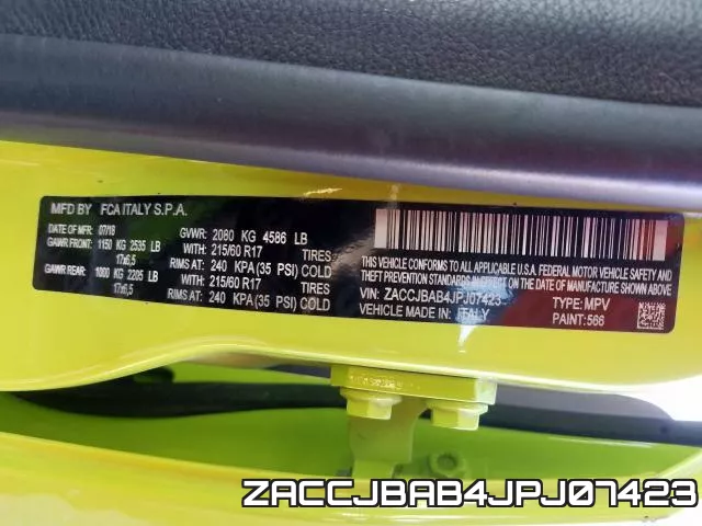 ZACCJBAB4JPJ07423 фото 2