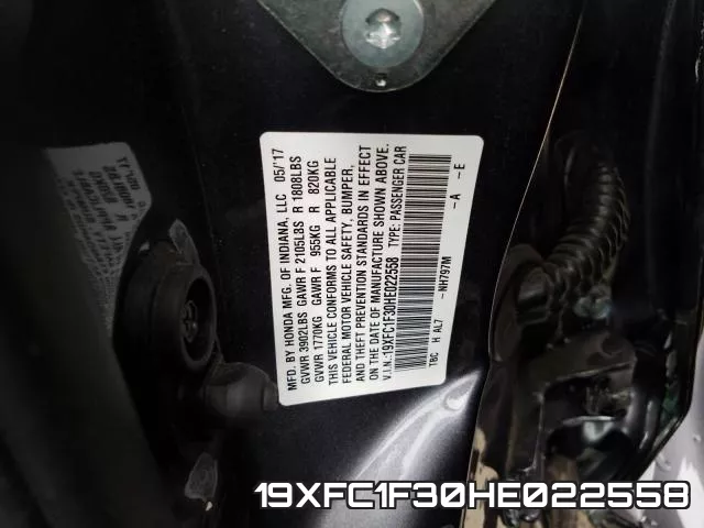 19XFC1F30HE022558 фото 2
