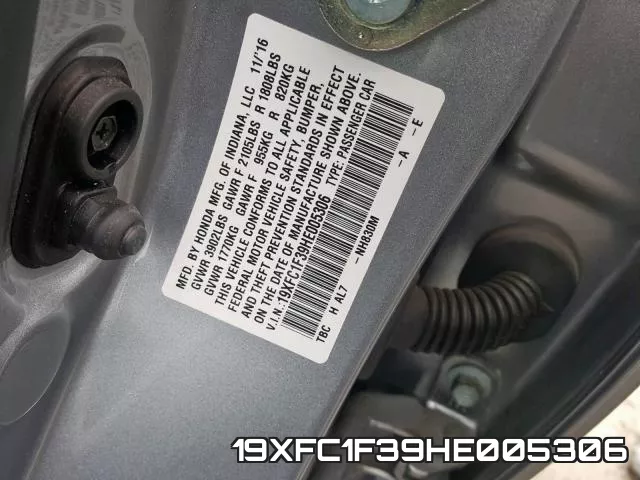19XFC1F39HE005306 фото 2
