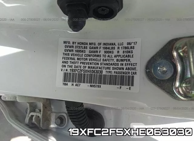 19XFC2F5XHE063030 фото 10