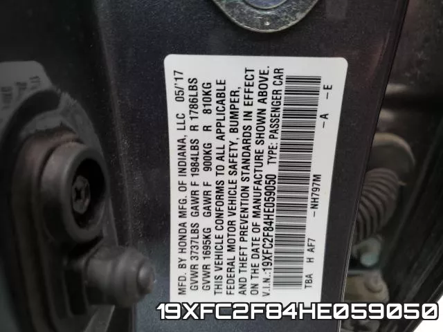 19XFC2F84HE059050 фото 2
