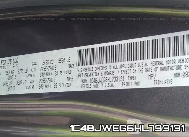 1C4BJWEG6HL733131 фото 10