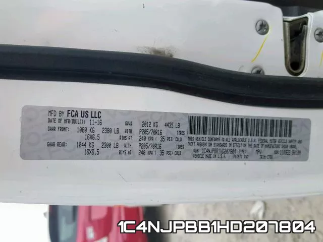 1C4NJPBB1HD207804 фото 2