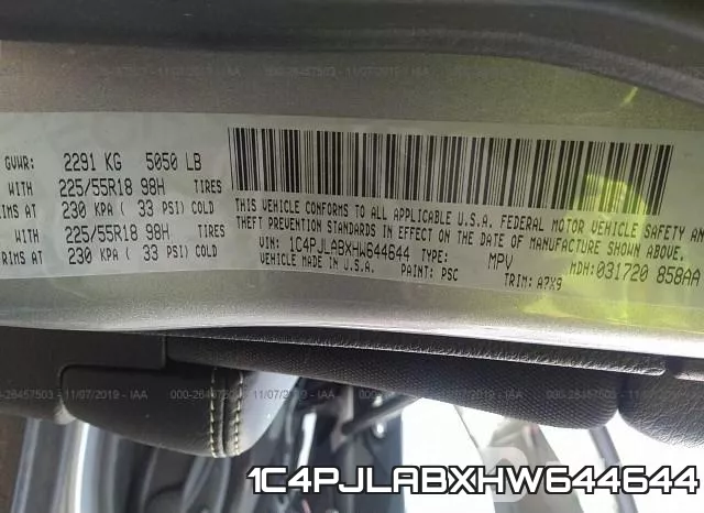 1C4PJLABXHW644644 фото 10