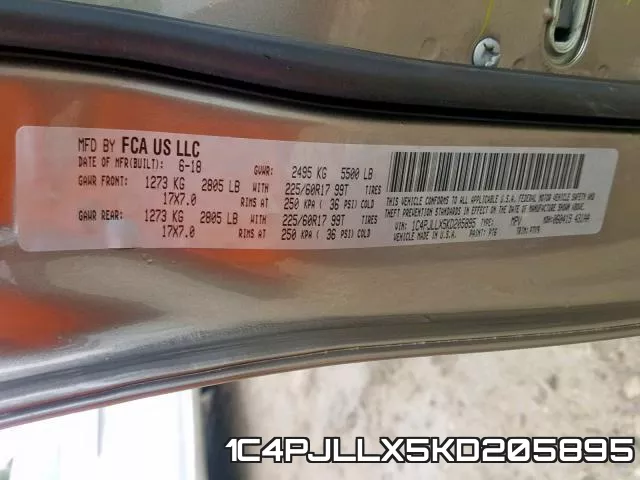 1C4PJLLX5KD205895 фото 2