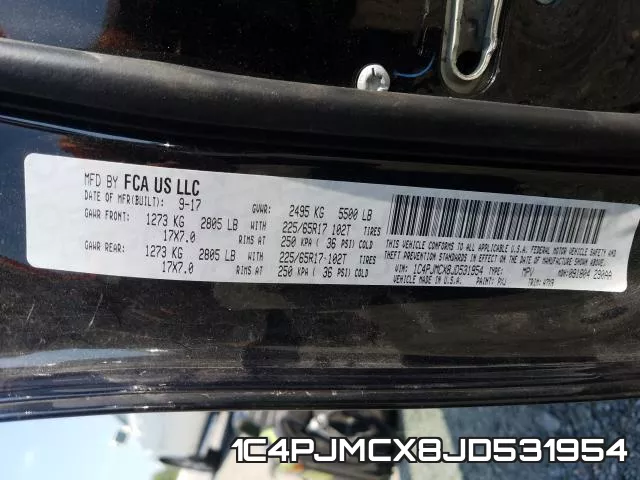 1C4PJMCX8JD531954 фото 2