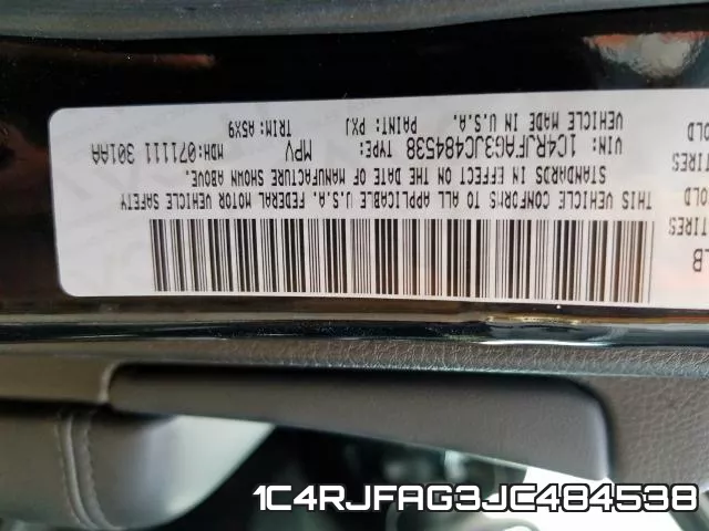1C4RJFAG3JC484538 фото 2