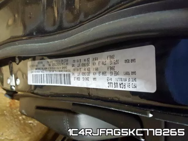1C4RJFAG5KC778265 фото 2