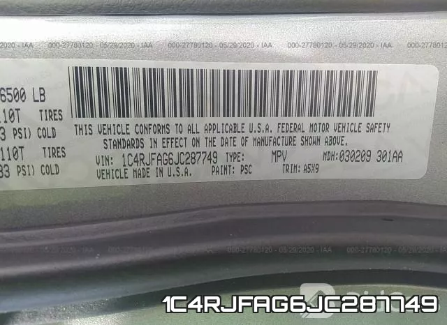 1C4RJFAG6JC287749 фото 10