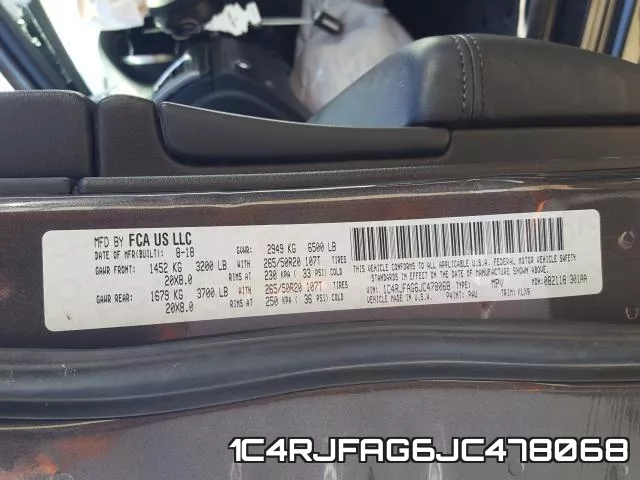 1C4RJFAG6JC478068 фото 2