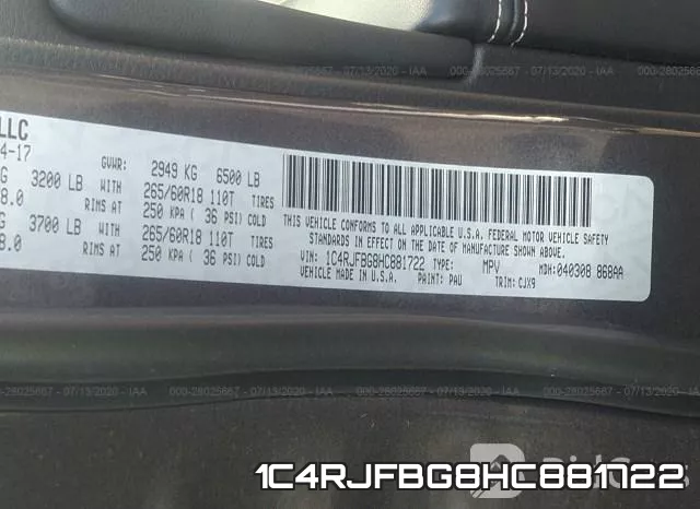 1C4RJFBG8HC881722 фото 10