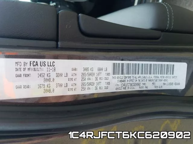 1C4RJFCT6KC620902 фото 2