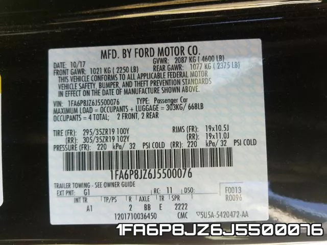 1FA6P8JZ6J5500076 фото 2