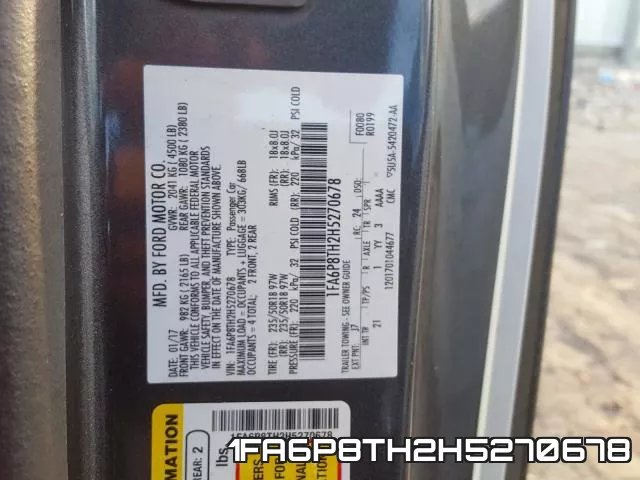 1FA6P8TH2H5270678 фото 2
