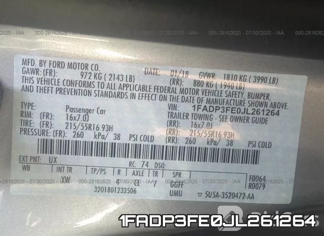 1FADP3FE0JL261264 фото 10