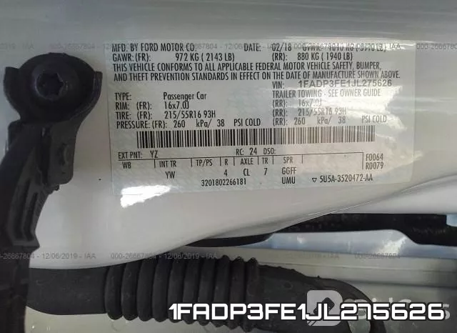 1FADP3FE1JL275626 фото 10