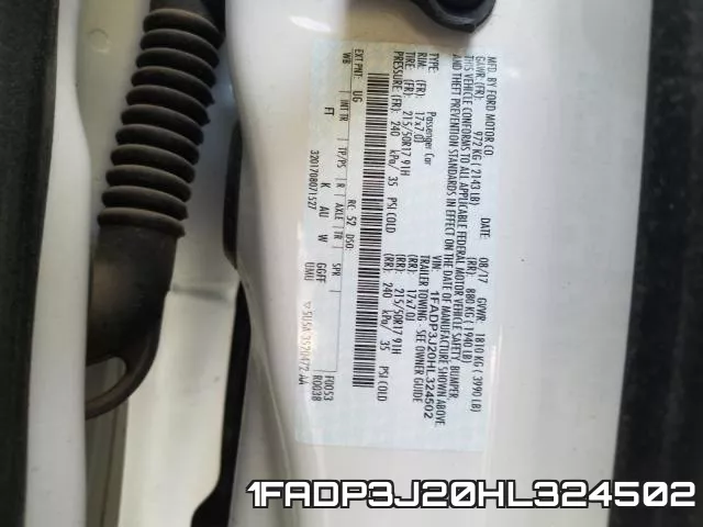 1FADP3J20HL324502 фото 2