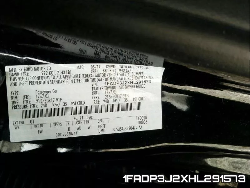 1FADP3J2XHL291573 фото 2