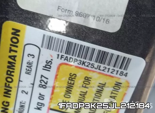 1FADP3K25JL212184 фото 10