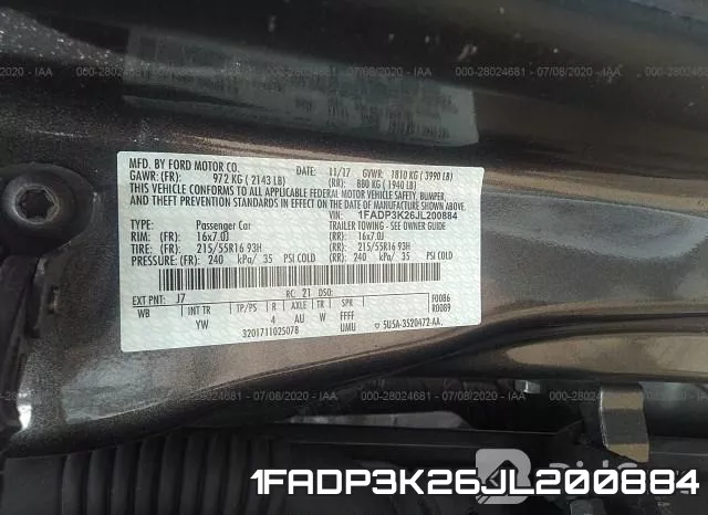 1FADP3K26JL200884 фото 10