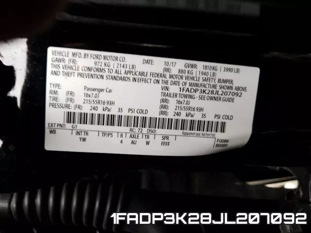 1FADP3K28JL207092 фото 2