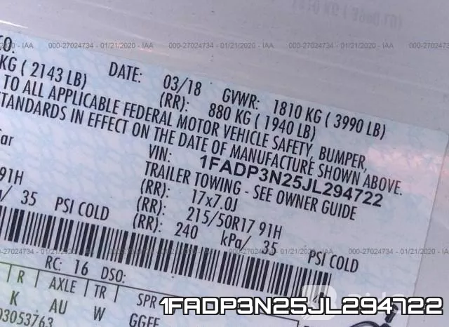 1FADP3N25JL294722 фото 10