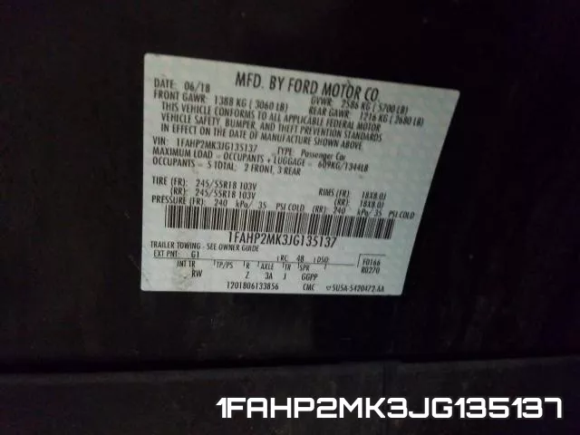 1FAHP2MK3JG135137 фото 2