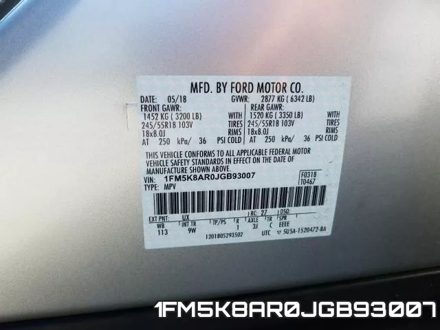 1FM5K8AR0JGB93007 фото 2