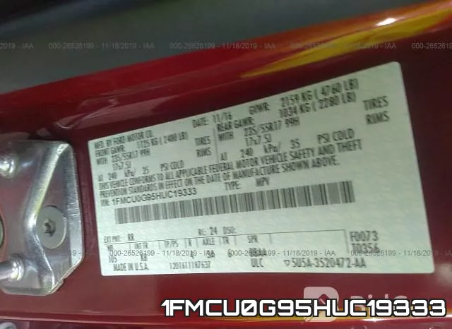 1FMCU0G95HUC19333 фото 10