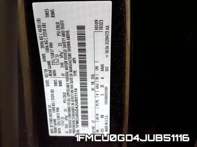 1FMCU0GD4JUB51116 фото 2