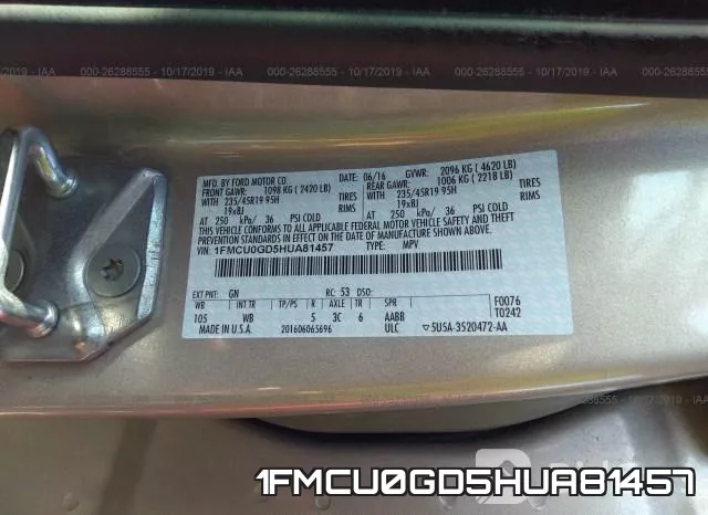 1FMCU0GD5HUA81457 фото 10