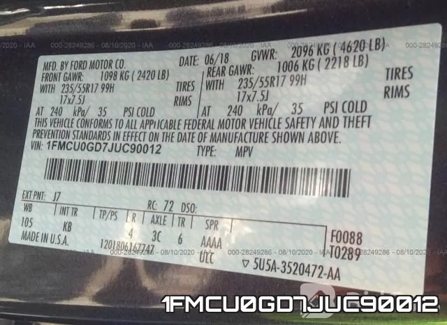 1FMCU0GD7JUC90012 фото 10