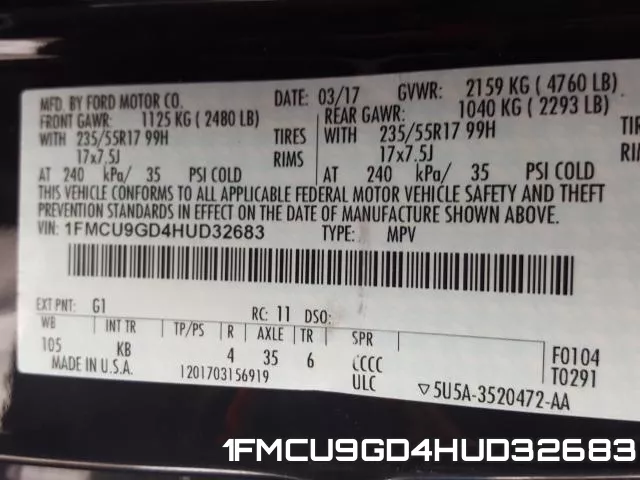 1FMCU9GD4HUD32683 фото 2