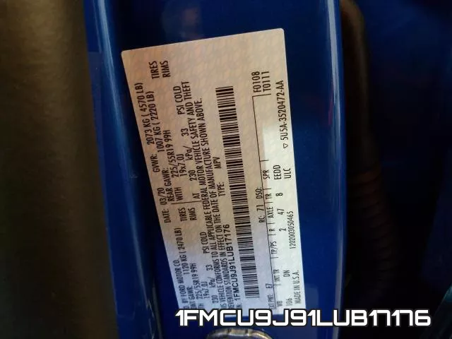 1FMCU9J91LUB17176 фото 2