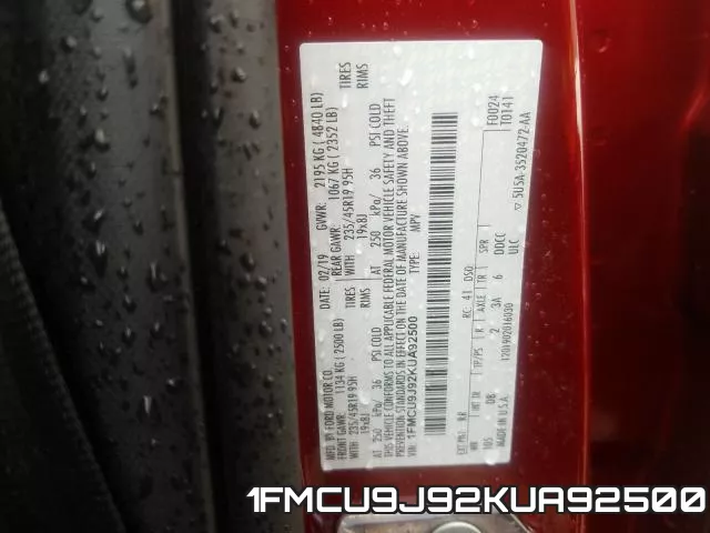 1FMCU9J92KUA92500 фото 2