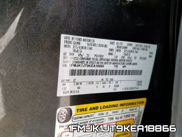 1FMJK1JT9KEA18866 фото 2