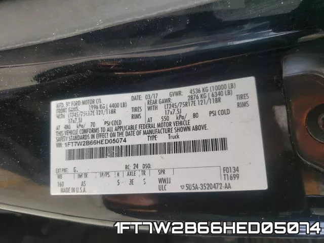 1FT7W2B66HED05074 фото 2