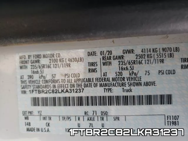 1FTBR2C82LKA31237 фото 2