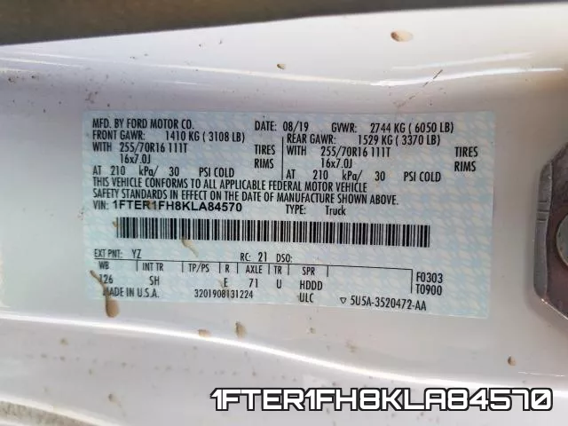 1FTER1FH8KLA84570 фото 2