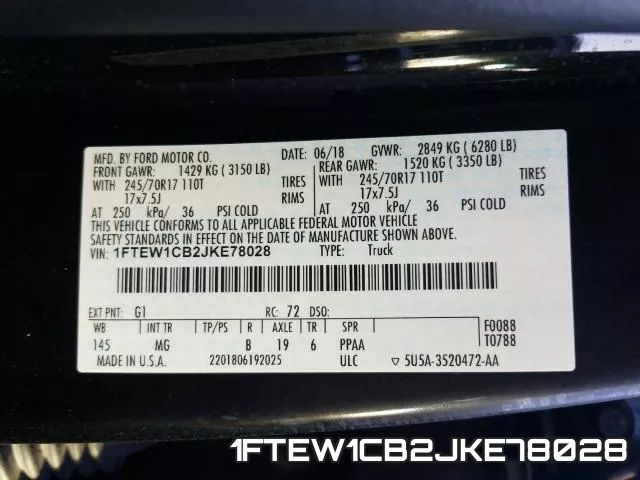 1FTEW1CB2JKE78028 фото 2