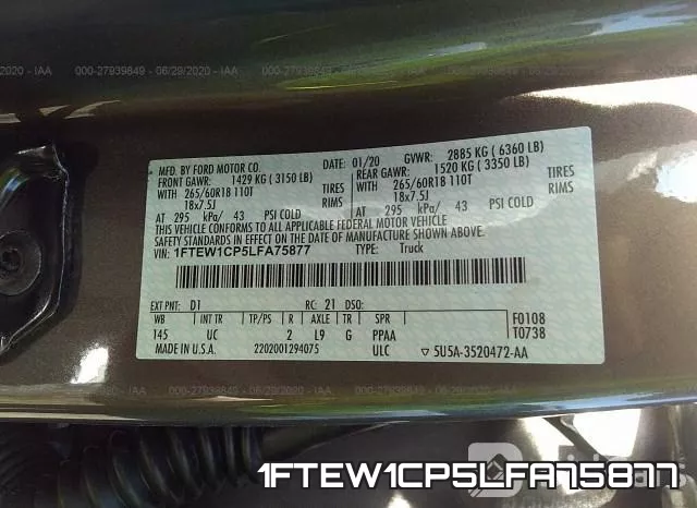 1FTEW1CP5LFA75877 фото 10