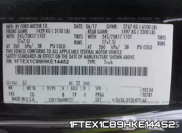 1FTEX1C89HKE14452 фото 10