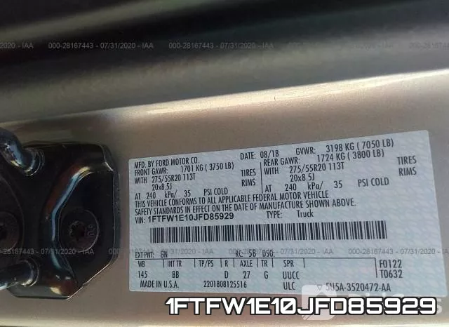 1FTFW1E10JFD85929 фото 10