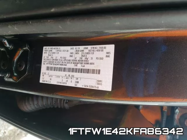 1FTFW1E42KFA86342 фото 2