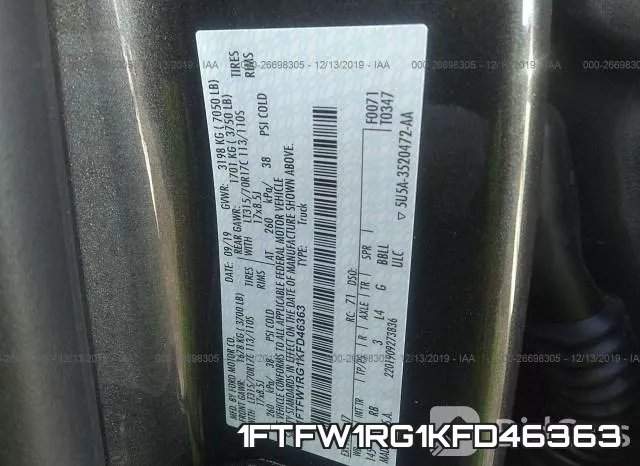 1FTFW1RG1KFD46363 фото 10