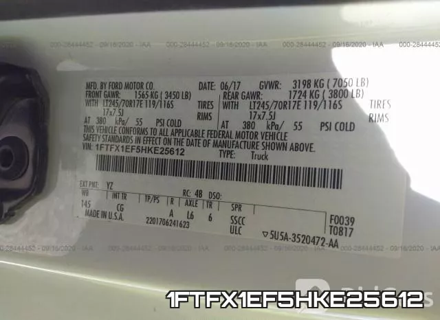 1FTFX1EF5HKE25612 фото 10