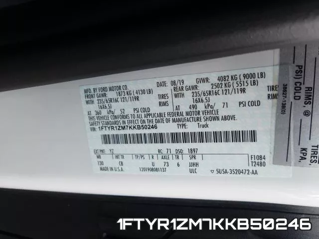 1FTYR1ZM7KKB50246 фото 2