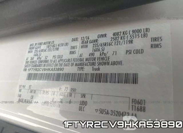 1FTYR2CV9HKA53890 фото 10